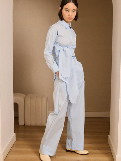 Pantalón azul popelím