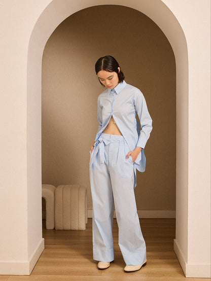 Pantalón azul popelím