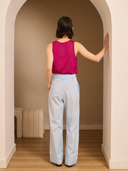 Pantalón azul popelím