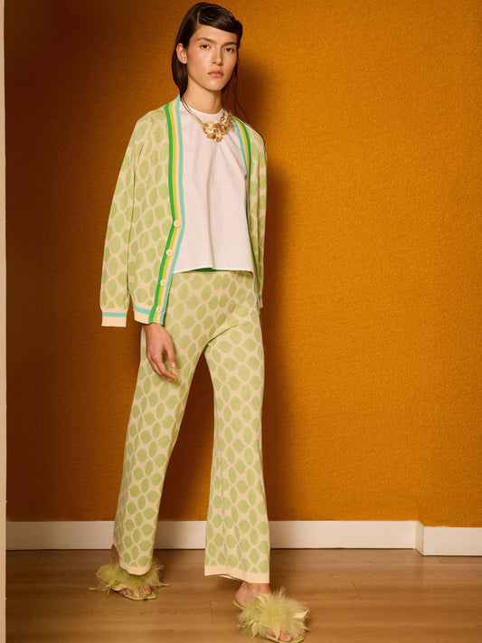 Pantalón intarsia verde