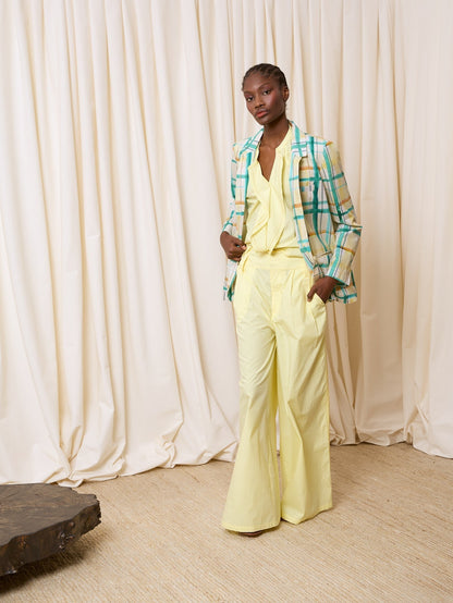 Blazer de cuadros amarillo