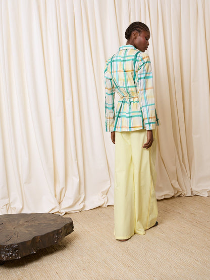 Blazer de cuadros amarillo