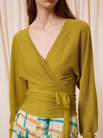 Chaqueta con lazada pistacho