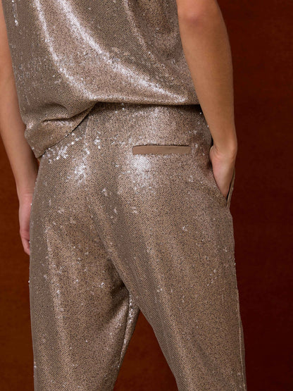 Pantalón de lentejuelas plata vieja