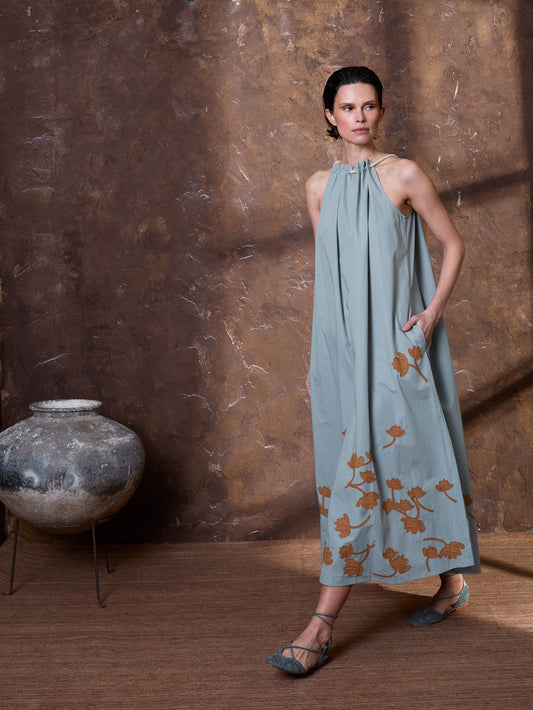 Vestido halter azul