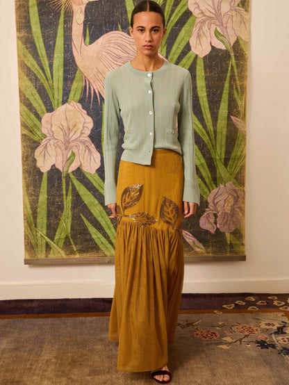 Chaqueta de punto verde agua