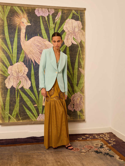 Falda de tul mostaza