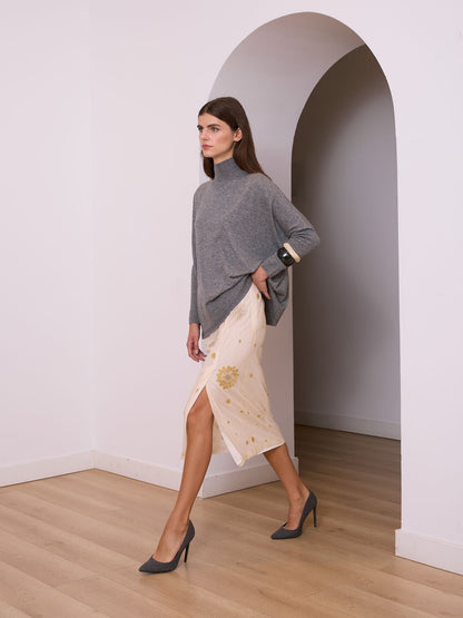 Jersey cuello alto gris