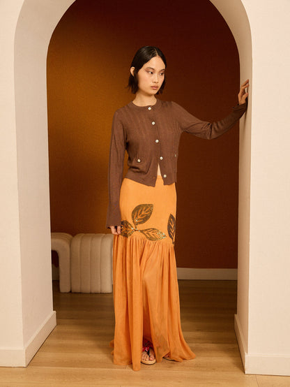 Chaqueta de punto marrón