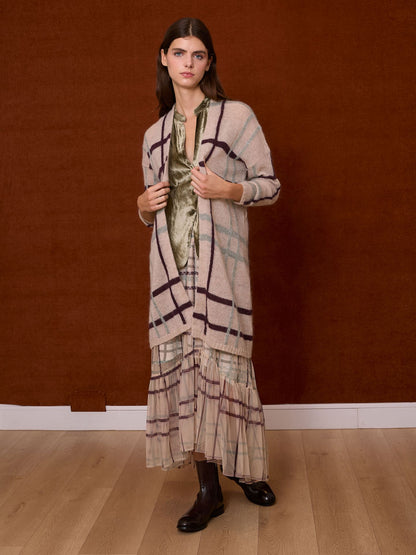 Falda tul cuadros verde