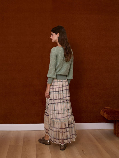 Jersey pico con rombos verde agua