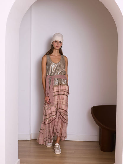 Top de lentejuelas plata vieja