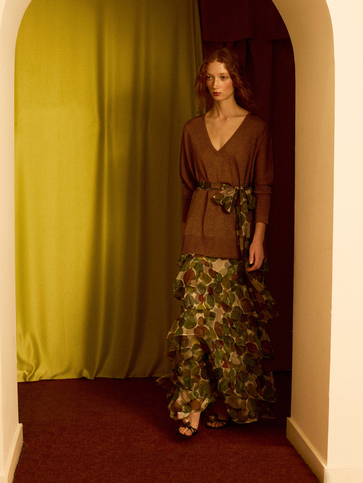 Jersey de lurex pico cobre