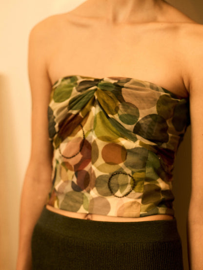 Corpiño tul círculos