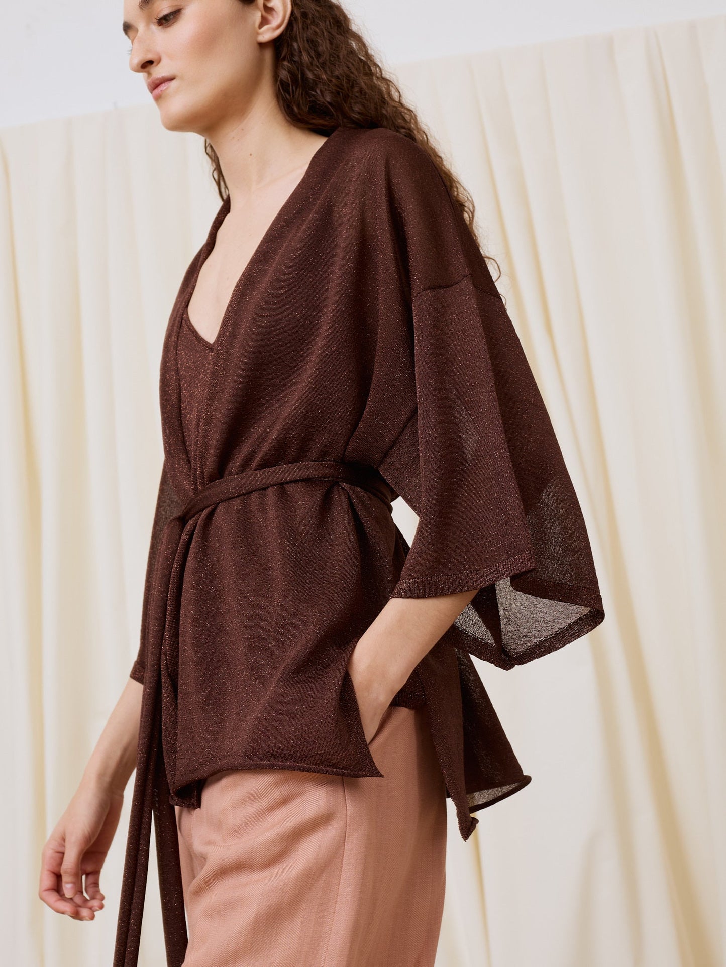 Chaqueta lurex chocolate