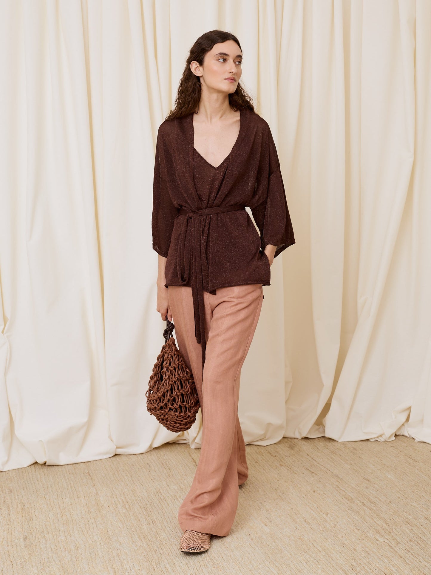 Chaqueta lurex chocolate