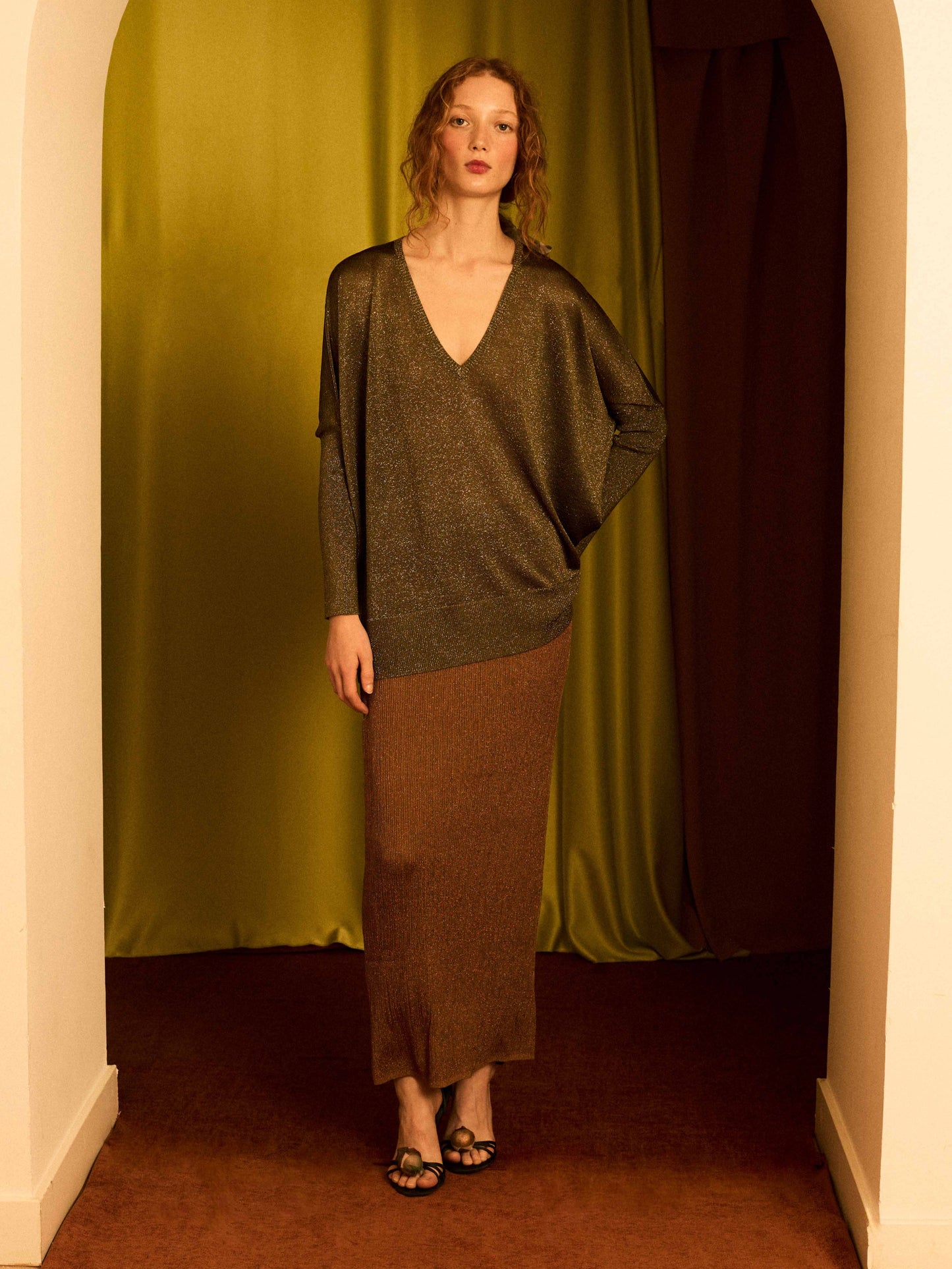 Jersey de lurex pico verde