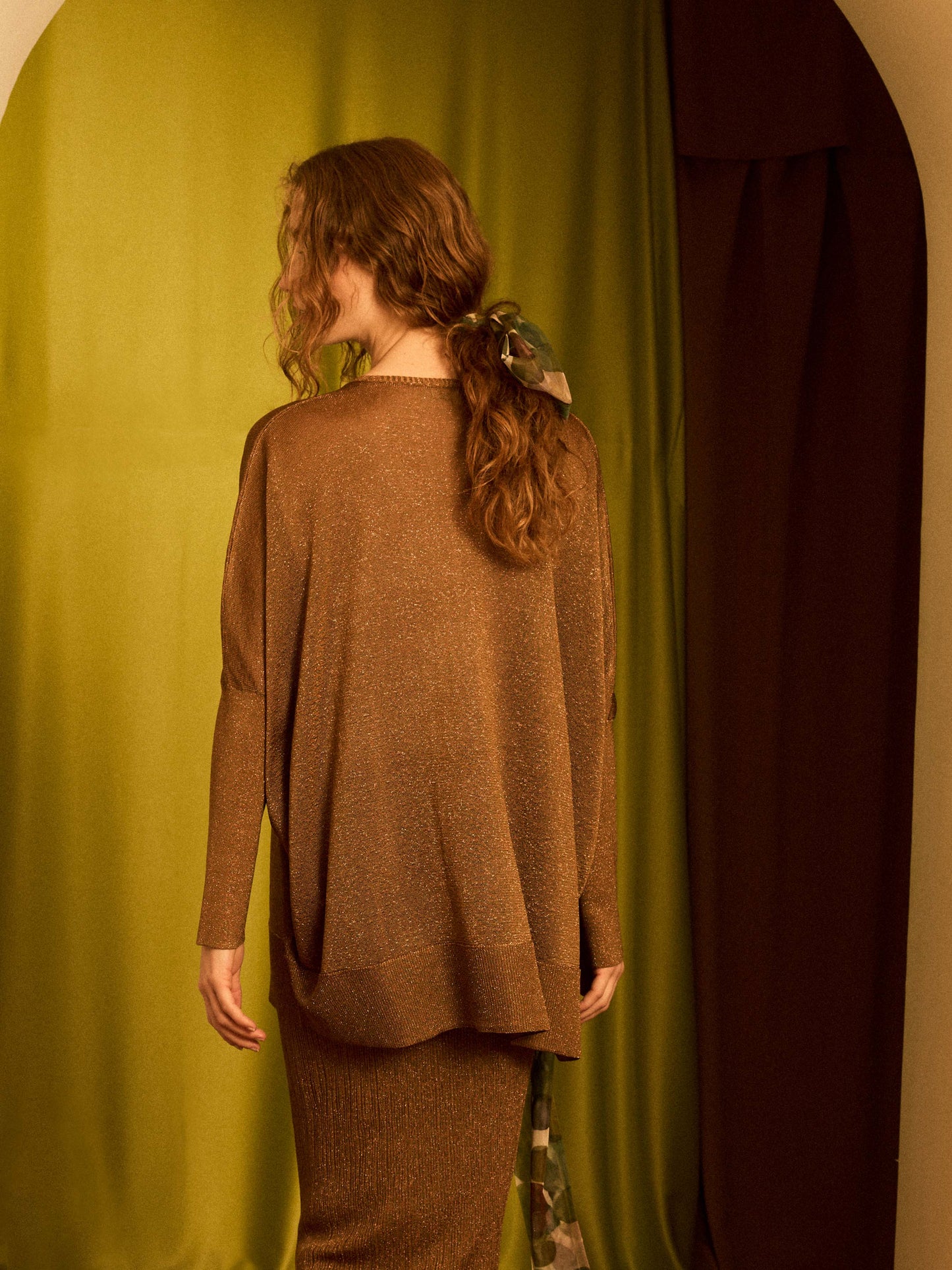 Jersey de lurex pico cobre