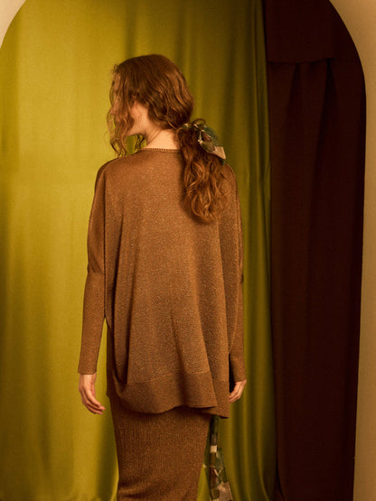 Jersey de lurex pico cobre