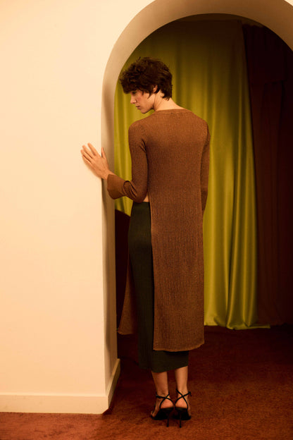 Jersey largo lurex cobre