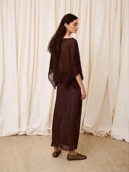 Poncho lurex chocolate
