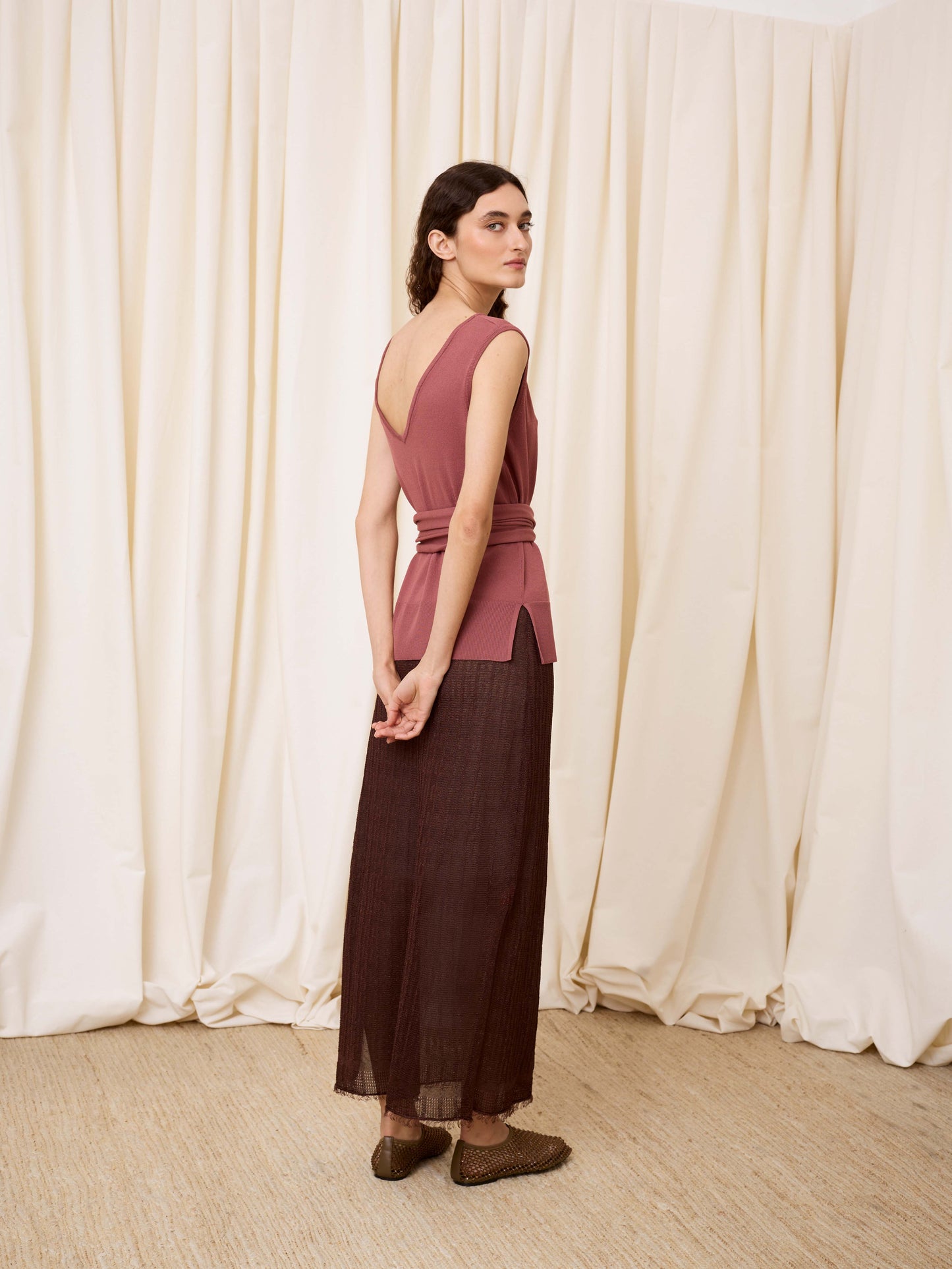 Falda lurex chocolate