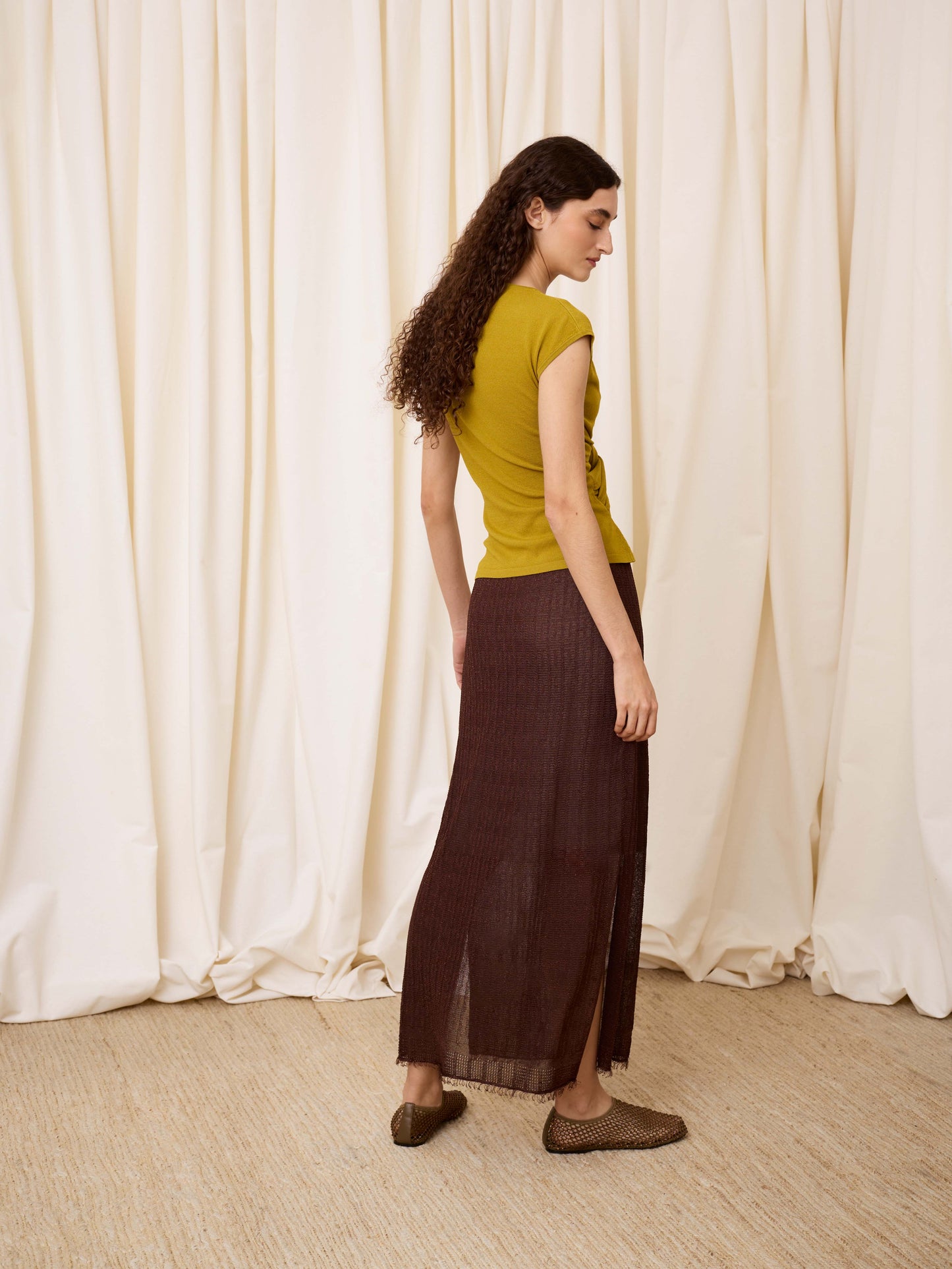 Falda lurex chocolate