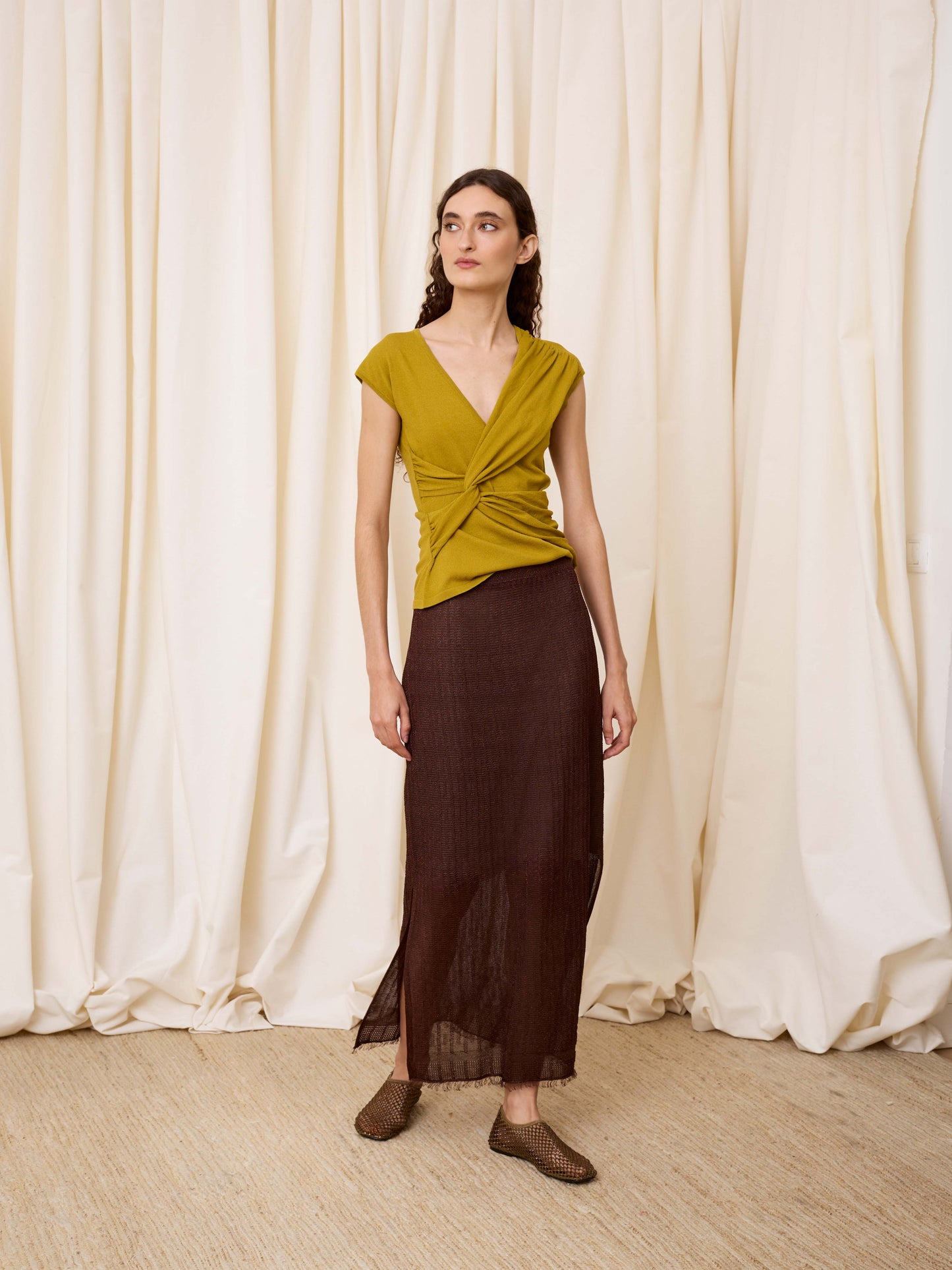 Falda lurex chocolate