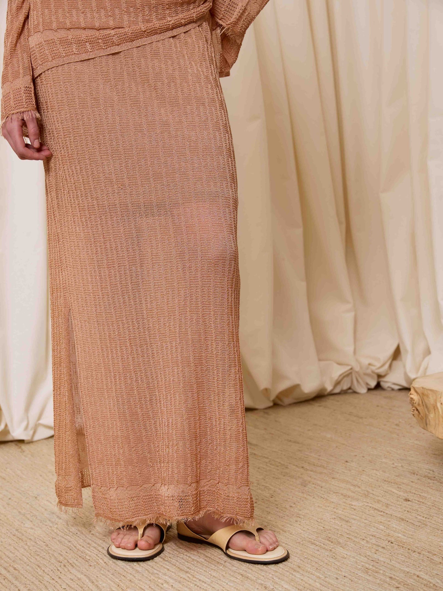 Falda lurex rosa