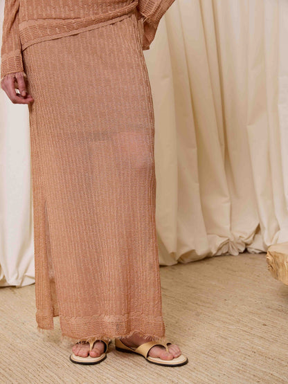 Falda lurex rosa
