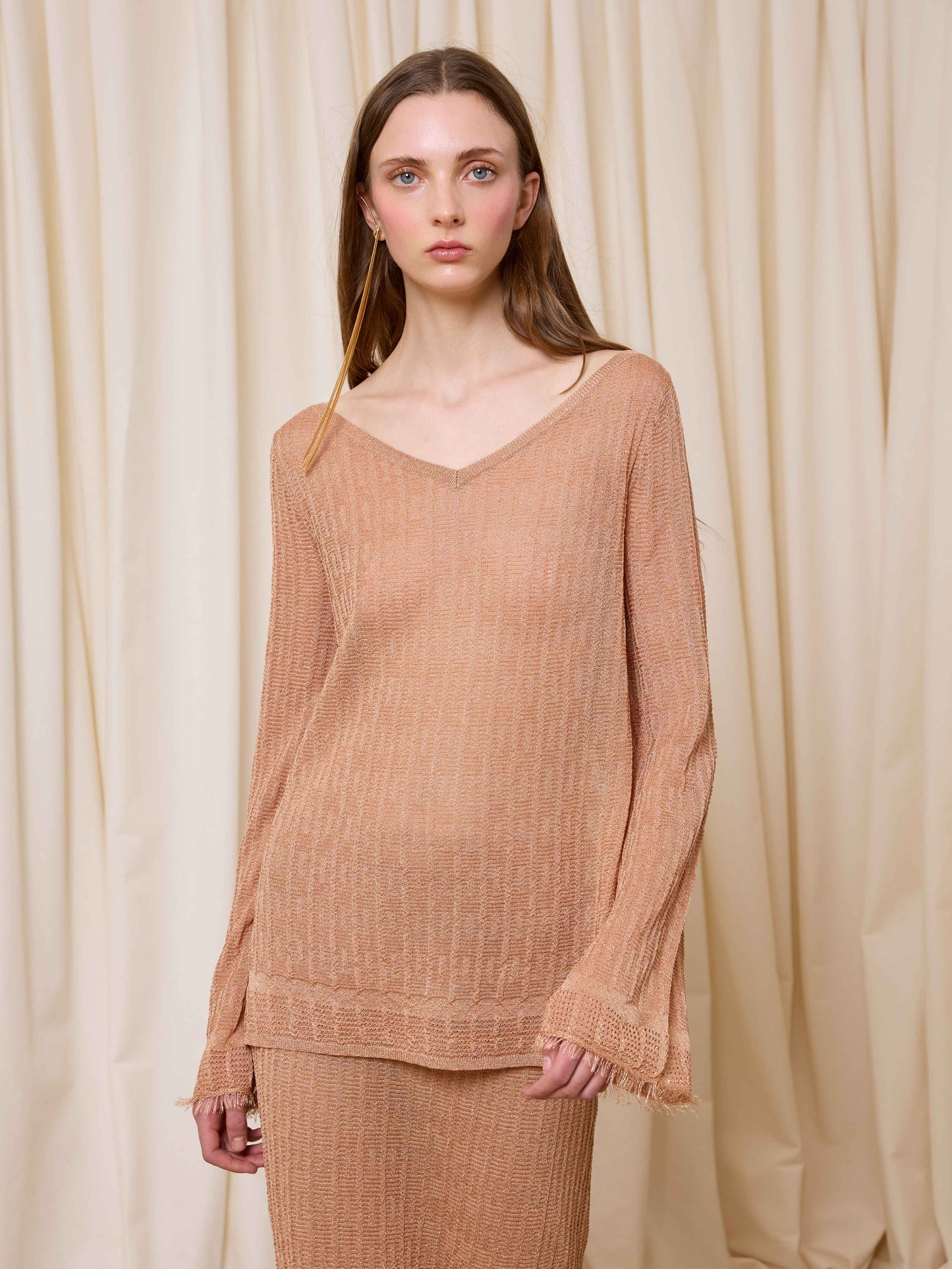 Jersey pico lurex rosa