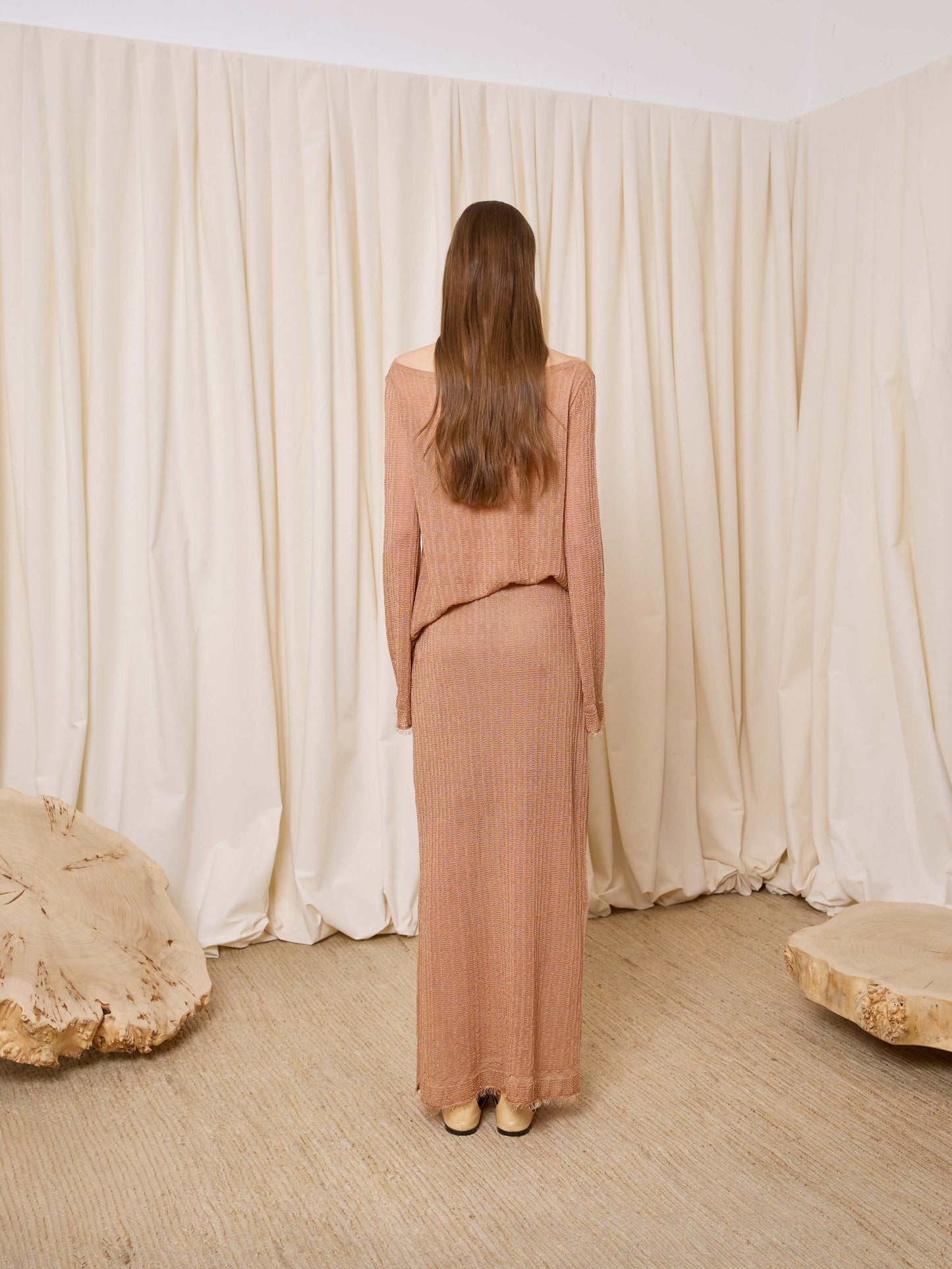 Falda lurex rosa
