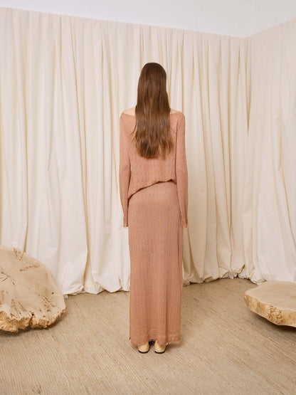 Falda lurex rosa