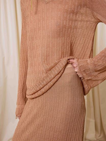 Falda lurex rosa