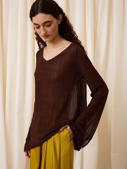 Jersey pico lurex chocolate