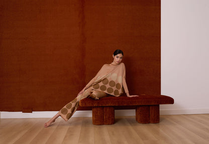 Pantalón de lurex rosa con lunares