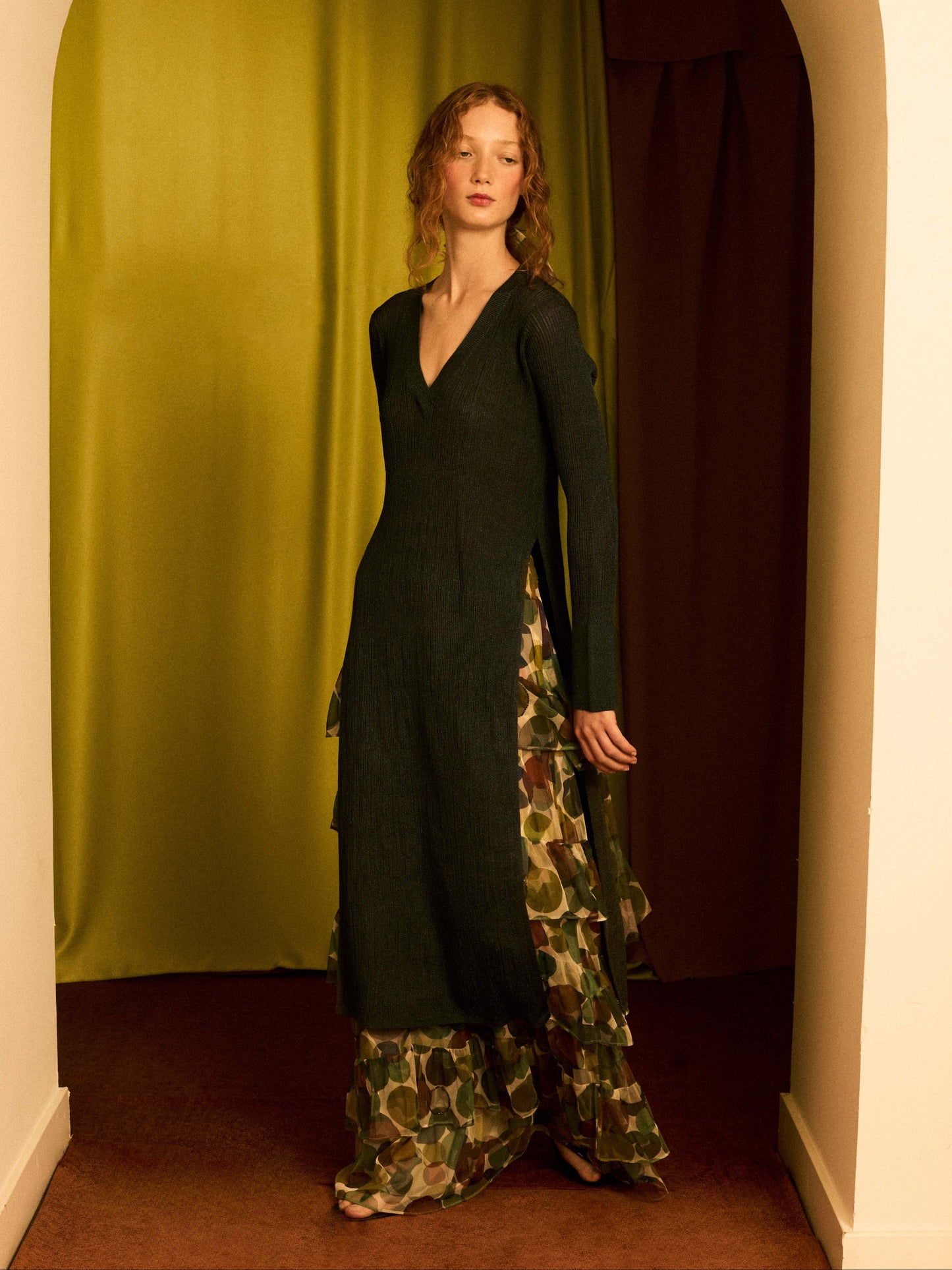 Jersey largo lurex plomo