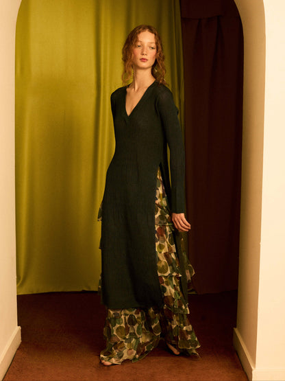 Jersey largo lurex plomo