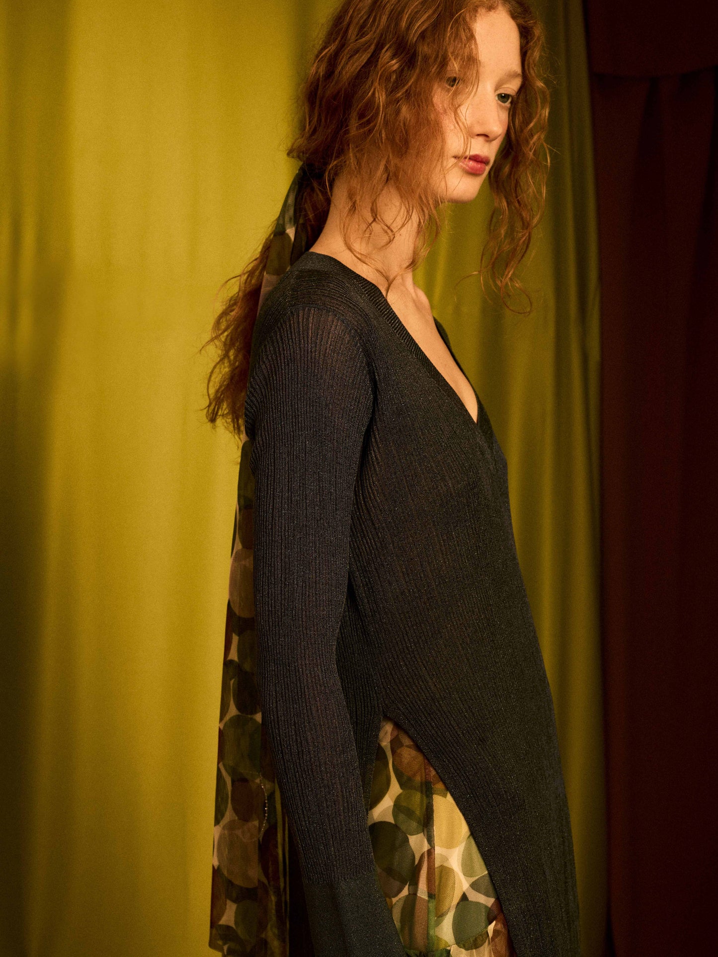 Jersey largo lurex plomo