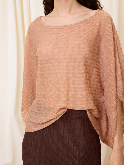 Poncho lurex rosa