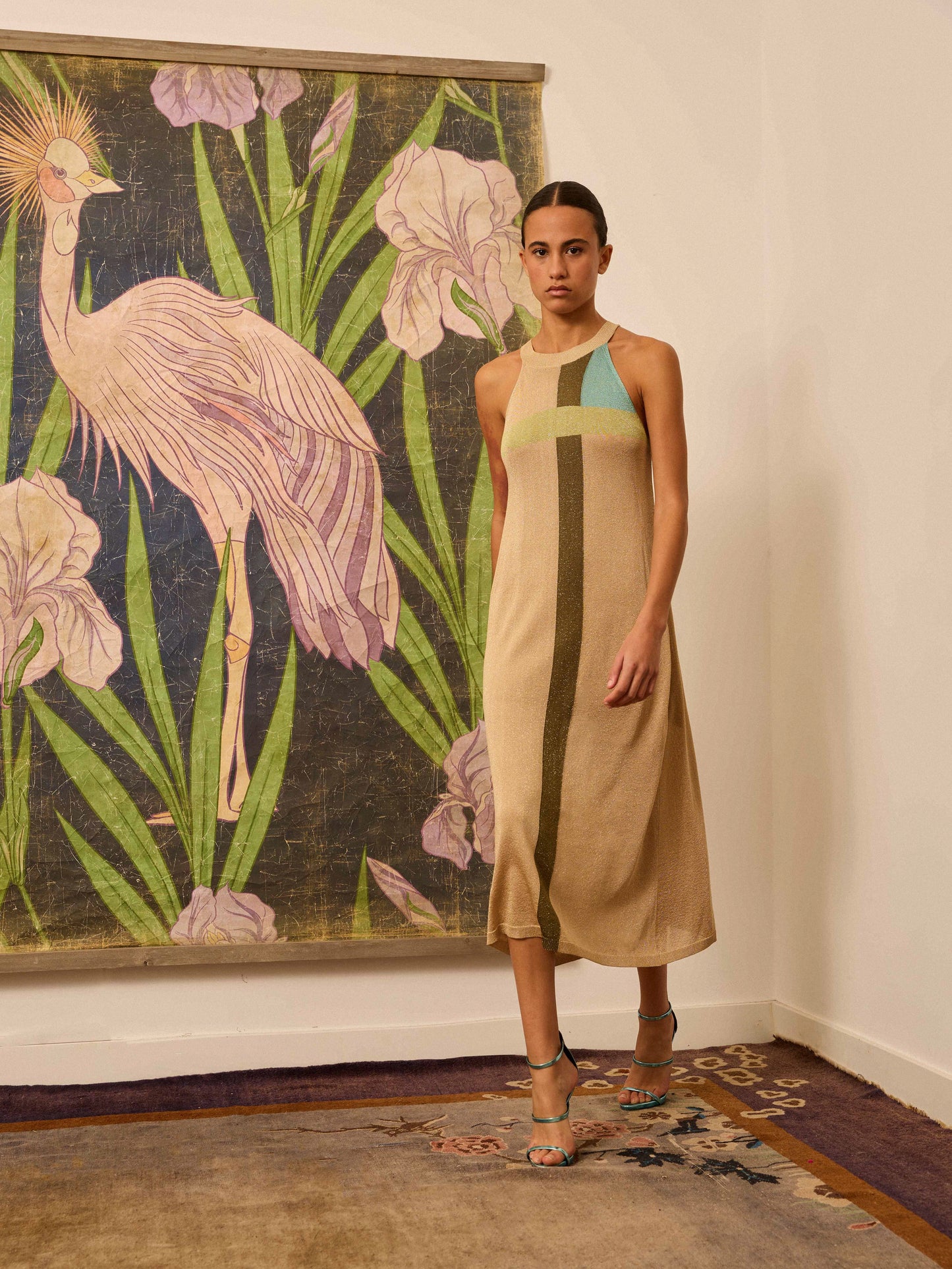 Vestido lurex dorado