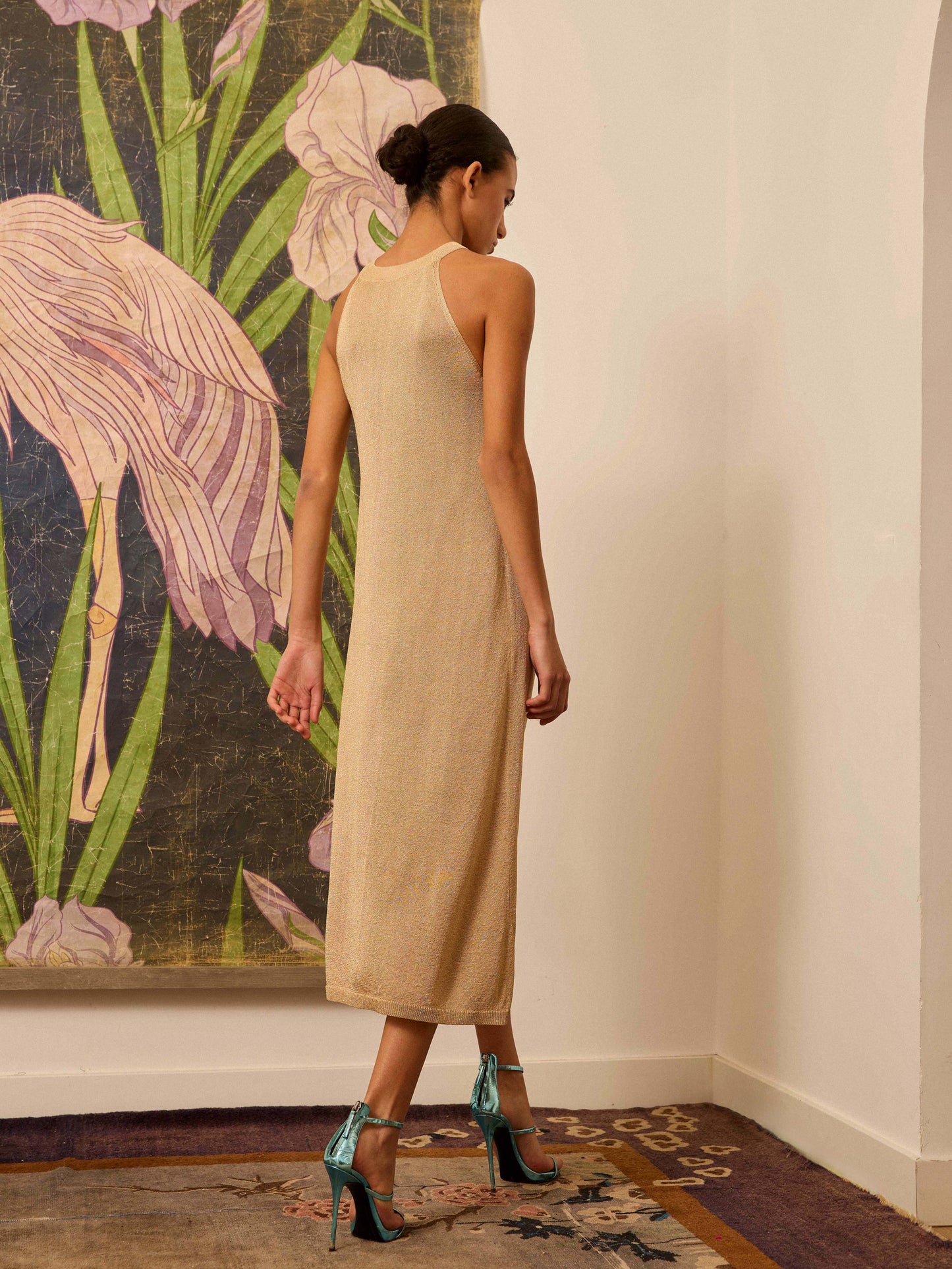 Vestido lurex dorado