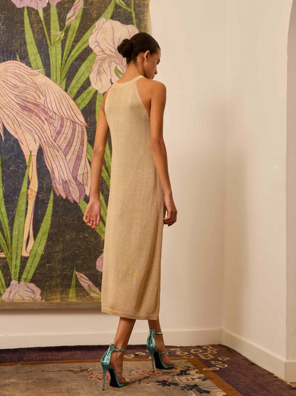 Vestido lurex dorado