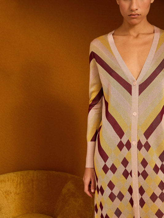 Chaqueta de lurex estampado granate