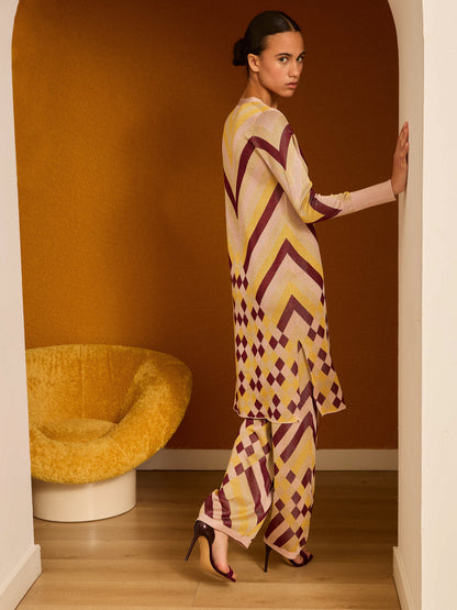 Chaqueta de lurex estampado granate