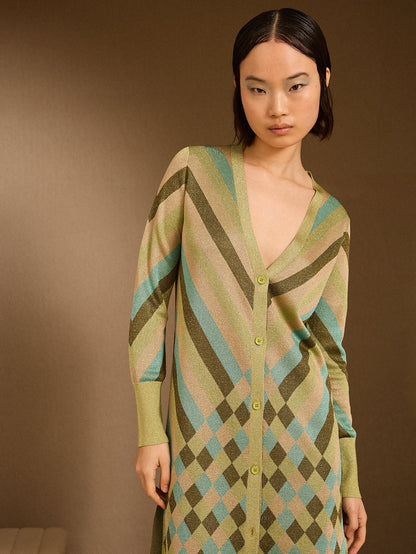 Chaqueta de lurex estampado verde