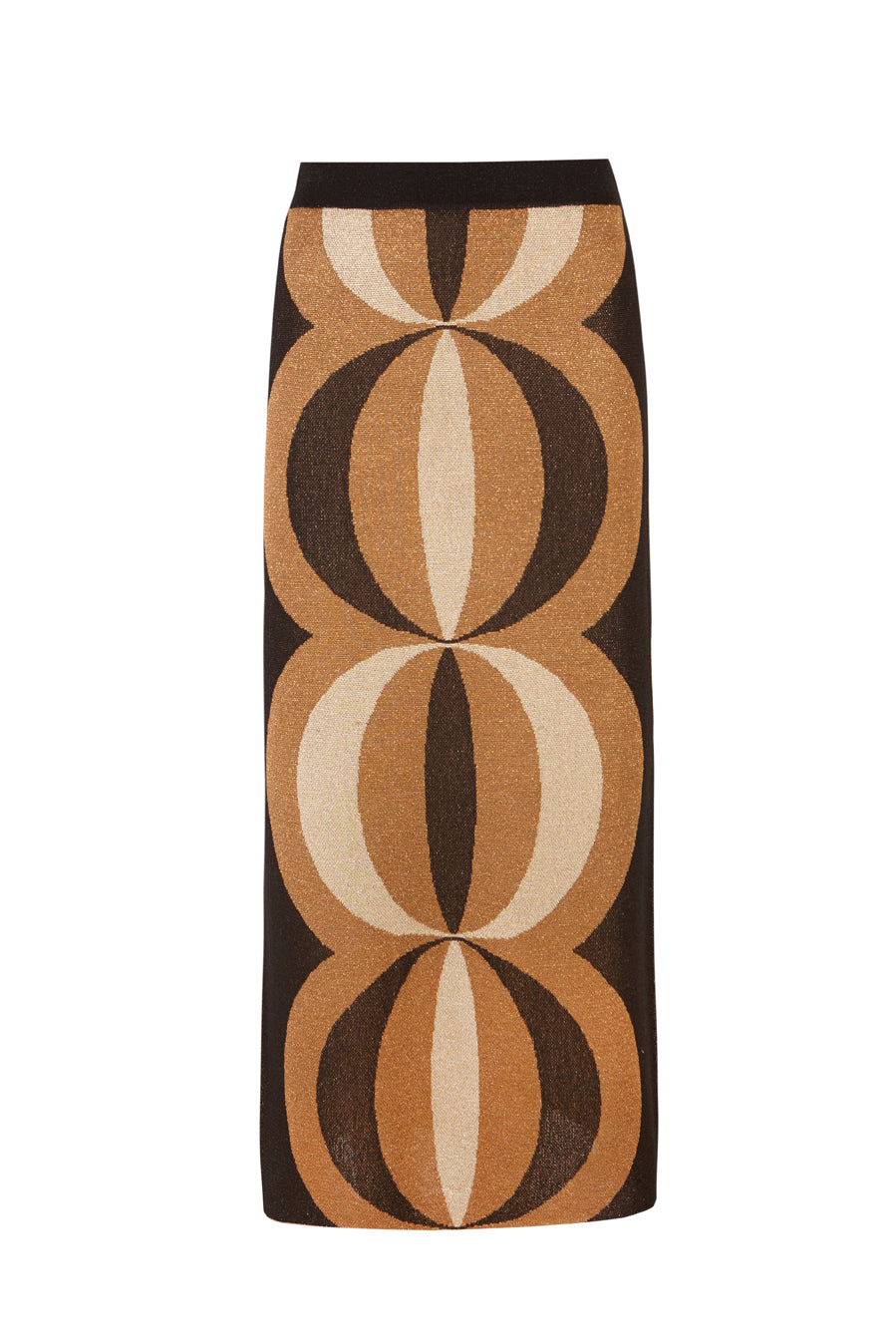 Falda de jacquard en lurex dorado