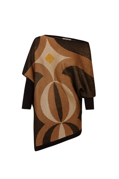 Jersey en jacquard de lurex dorado