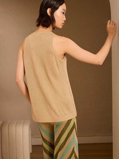 Jersey pico dorado de lurex