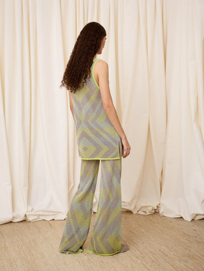 Top lurex multicolor verde